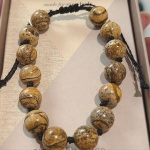 LUNA NORTE FOR EVERYBODY PICTURE JASPER STONES UNISEX ADJUSTABLE THREAD BRACELET